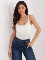 Ecru top z wbudowanym biustonoszem 