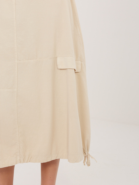 Beżowa sztruksowa spódnica ze ściągaczami RUE PARIS