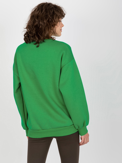 Hurtownia Zielona dresowa bluza oversize z nadrukiem