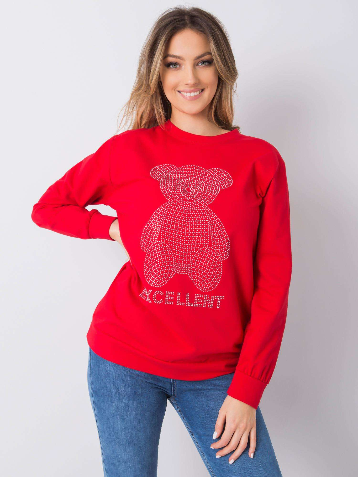 Roter Pullover mit Applikation Darla.