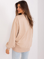 Hurt Beżowa bluza bez kaptura o kroju oversize 