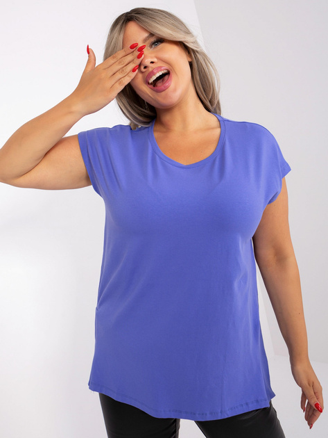 Hurtownia Fioletowa asymetryczna bluzka plus size