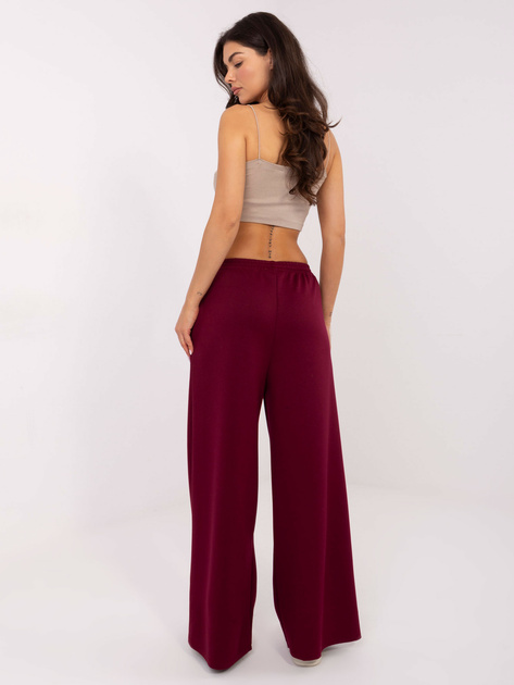 Bordowe dresowe spodnie palazzo