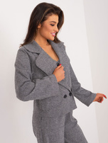 Hurt Czarno-szara damska marynarka w jodełkę