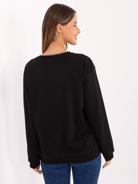 Czarna damska bluzka z okrągłym dekoltem