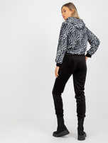 Biało-czarny komplet welurowy z motywem zwierzęcym RUE PARIS