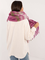 Hurtownia Jasnofioletowo-khaki gruby szal damski 