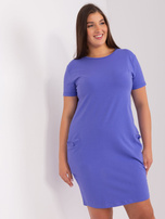Hurt Fioletowa bawełniana sukienka plus size basic
