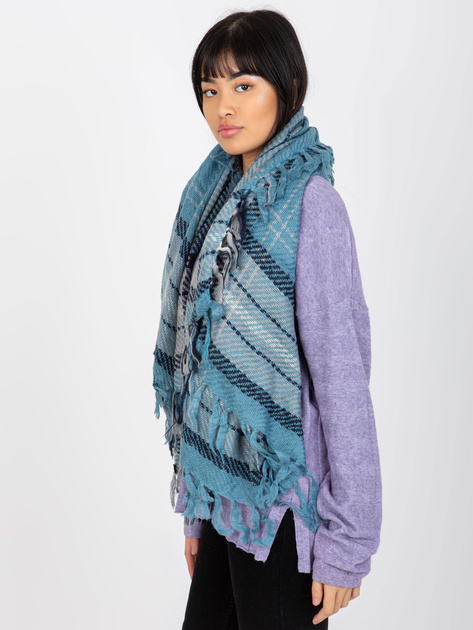 Hurtownia online Niebieski szalik damski z frędzlami
