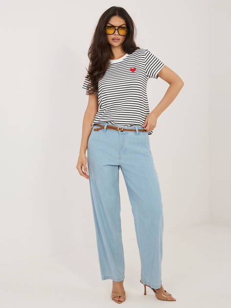 Biało-czarny damski t-shirt w paski