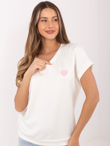 Ecru casualowa bluzka z miękkiego materiału