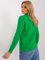 Hurtownia Zielony luźny sweter z dzianiny