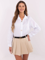 Hurt Biała elegancka koszula z odpinanymi broszkami