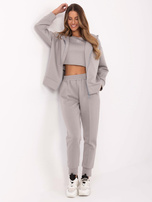 Hurt Szary trzyczęściowy komplet z rozpinaną bluzą
