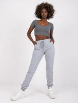 Szare melanżowe spodnie dresowe Faster