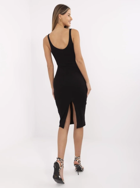 Czarna sukienka bodycon w prążek RUE PARIS