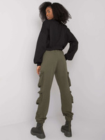 Khaki Damen Jogginghose mit Taschen Mila RUE PARIS.