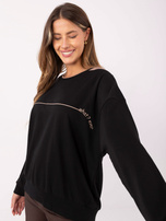 Czarna damska bluza oversize bez kaptura