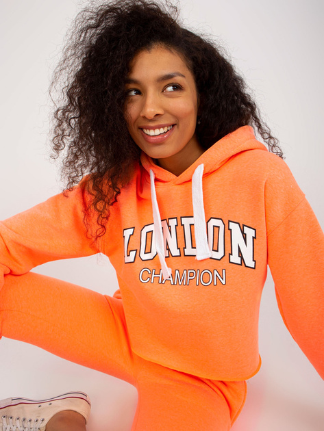 Hurt Fluo pomarańczowy komplet dresowy z bluzą z napisem Laraina