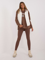 Hurt Ecru kamizelka puchowa z kieszeniami