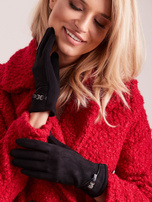 Czarne eleganckie damskie rękawiczki