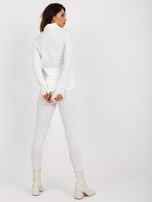 Hurt Ecru codzienna prążkowana bluzka z golfem od kompletu