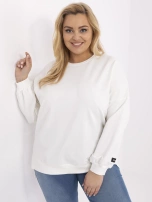 Ecru damska bluza plus size z rozcięciami