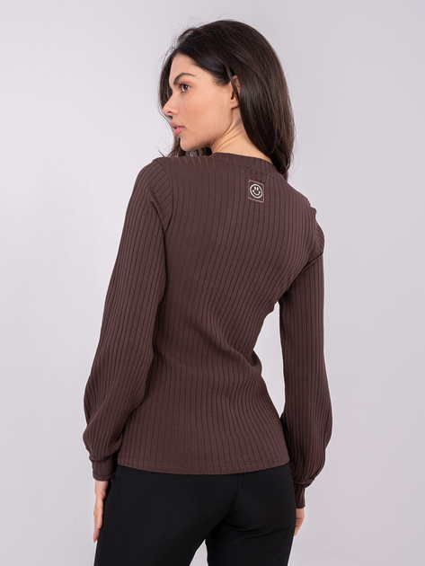 Czekoladowa bluzka z długim rękawem RUE PARIS