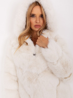 Hurt Ecru kurtka przejściowa z ekologicznego futra