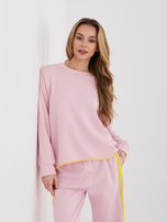 Pastelowy różowy komplet z bluzą oversize RUE PARIS 