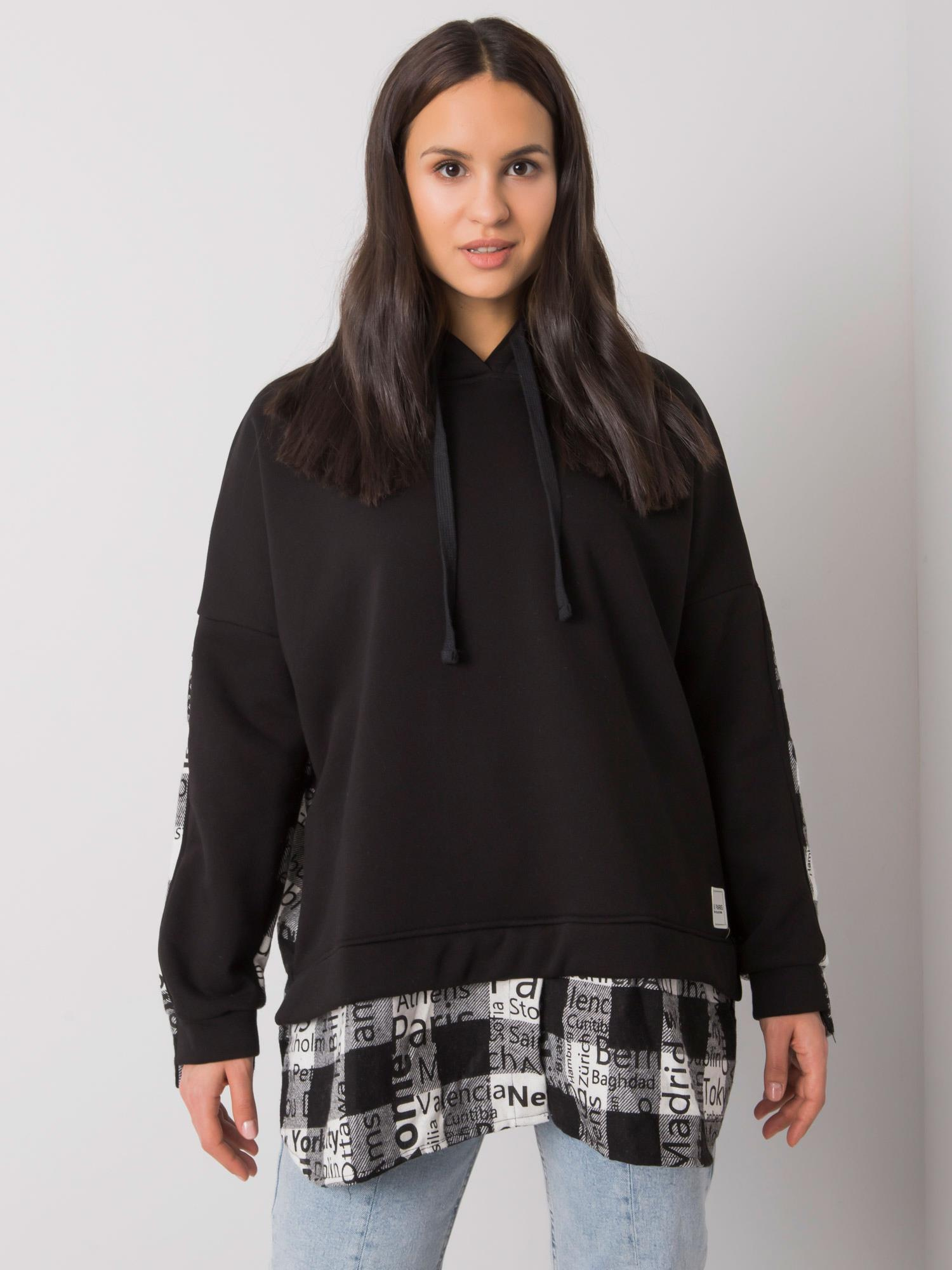 Black and white women's hoodie Freyah RUE PARIS.
