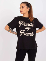 Czarny damski t-shirt z napisem Jade