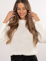 Hurt Ecru damski sweter oversize z domieszką wełny