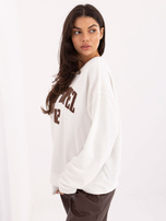 Ecru damska bluza oversize z napisem