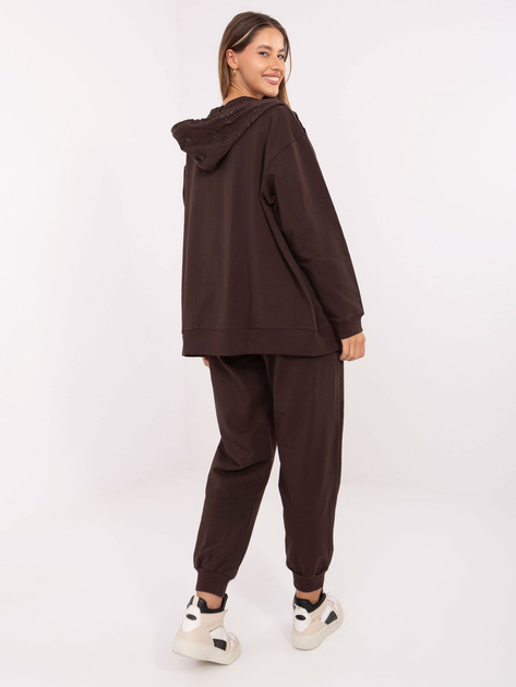 Czekoladowy dwuczęściowy komplet z bluzą oversize