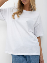 Biały damski t-shirt basic z bawełny