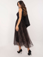 Hurtownia Czarno-brązowa tiulowa spódnica we wzory