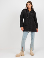 Hurt Czarno-beżowa dwustronna kurtka zimowa z kapturem
