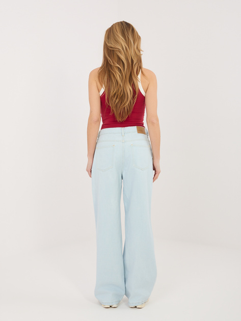 Jasnoniebieskie szerokie jeansy z wiązaniem SUBLEVEL