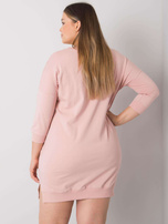 Brudnoróżowa sukienka plus size z kieszeniami Susan 