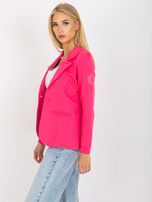Fluo różowy dresowy żakiet z długim rękawem OCH BELLA 