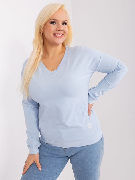 Hurt Jasnoniebieska bluzka plus size z dekoltem V