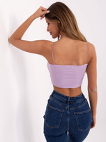 Hurt Liliowy krótki top basic w prążek SUBLEVEL