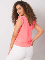 Fluo różowy top z koronką Sapphire
