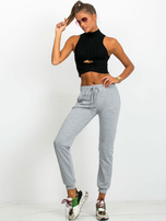 Szare melanżowe spodnie dresowe Faster