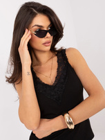 Czarny damski top bez rękawów 