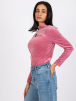 Brudnoróżowa welurowa bluzka damska Kigali