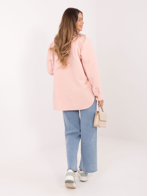 Jasnoróżowa koszulowa kurtka z kieszeniami RUE PARIS