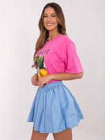 Hurt Jasnoniebieska spódnica bombka z gumką w pasie