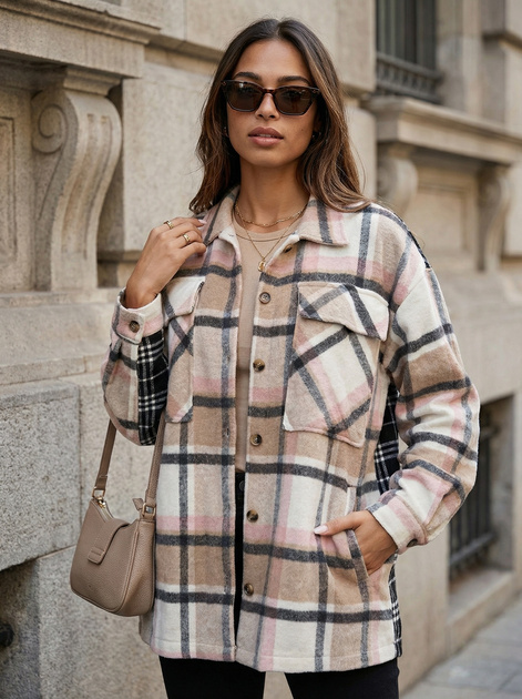 Hurtownia Koszula w kratę z kieszeniami i długim rękawem